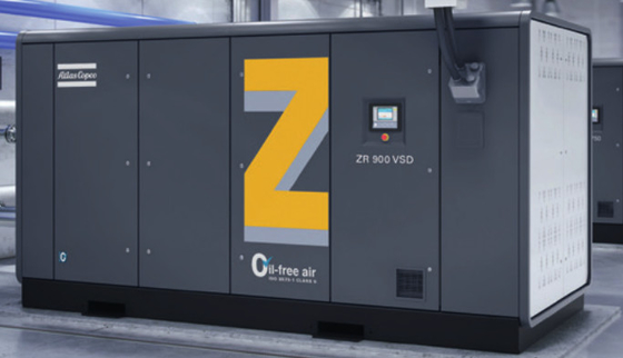 Zéro risque de contamination ZR300-750 et ZR400-900VSD Compresseur d'air à vis sans huile Atlas Copco