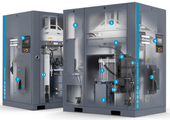 GA 75L VSD+ Atlas Compresseur d'air à vis 75kw huile injectée