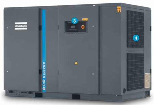Augmentez votre efficacité avec notre compresseur d'air à vis rotatif à injection d'huile GL90VSD