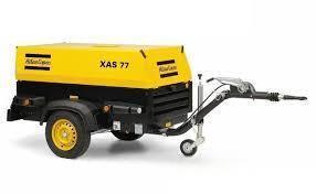 Compresseur portable XAS77E Puissance moteur 26 kW Vitesse moteur 2940 tr/min Débit d'air réel (FAD) 4,2 m³/min avec conception portable