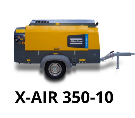 Compresseur portable à pleine charge de 2300 tours par minute X-AIR 350-10 doté d'une vanne d'échappement 1 G1 1 2 Conçue pour une fiabilité maximale et une polyvalence industrielle