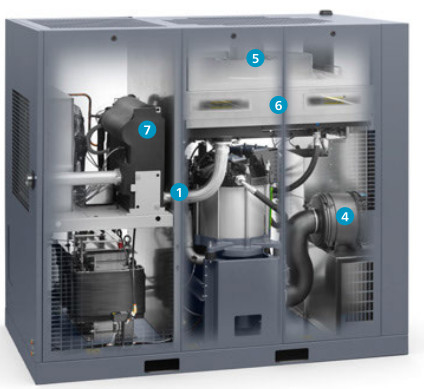 Compresseur d'air à vis d'Atlas GA75VSD+ FF 75kw