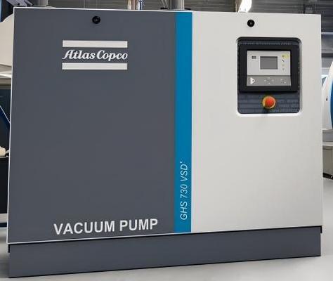 Pompe à vide AC de 11 kW de puissance à l'arbre GHS 730 VSD+ avec un faible niveau sonore de 51-73 dB A et un faible encombrement de 900*1300*1100 mm
